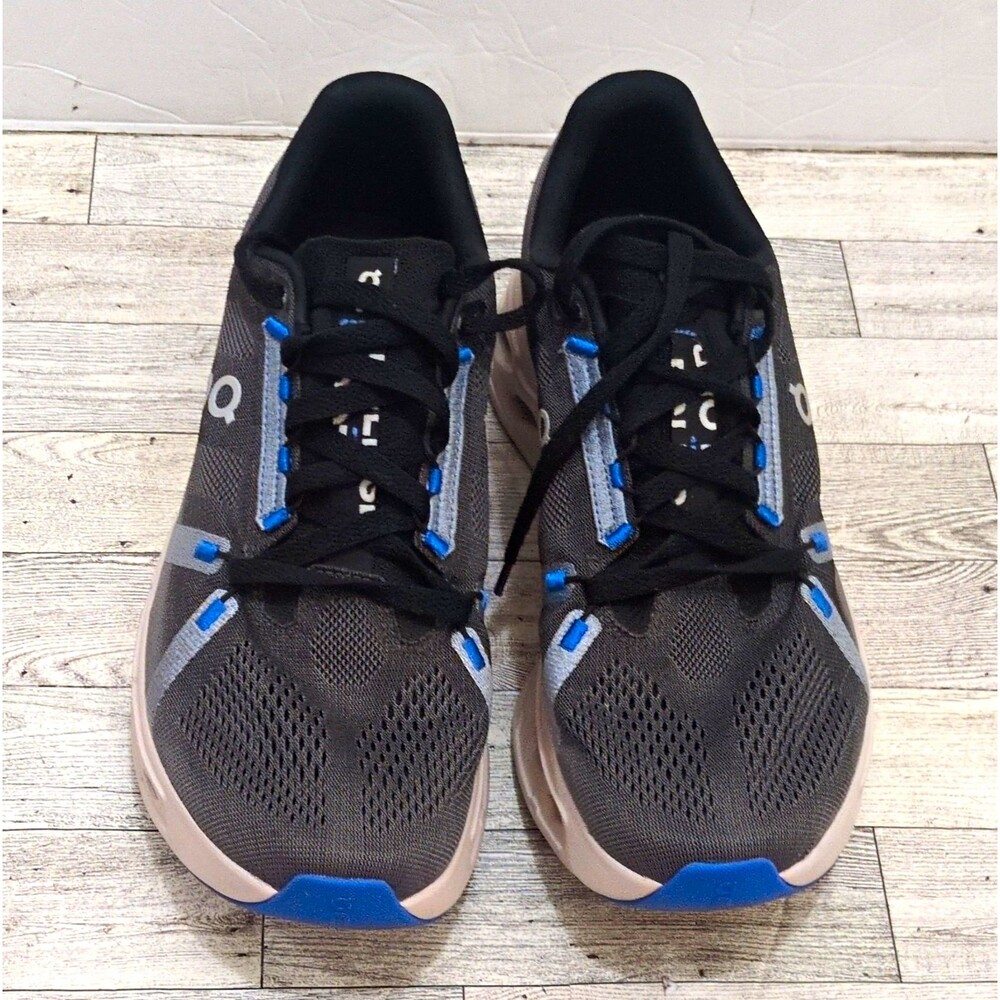 On Men’s Low Top Lace-Up Athletic Sneakers Gray/Black Blue Mesh Rubber